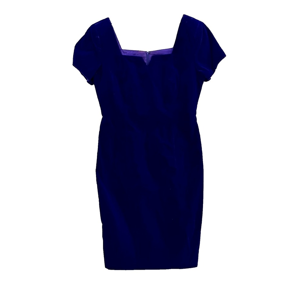 Vintage Late Edition Ltd Velvet Sheath Dress Women 4 Purple ILGWU Union Cocktail